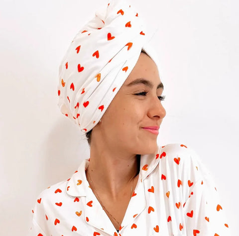 TOWEL HAIR WRAP LOVE LETTER-CHI OMEGA