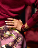 BUDHGIRL BANGLE SET/6-MERLOT