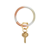BIG O KEY RING-LEATHER-OMBRE MIXED METAL