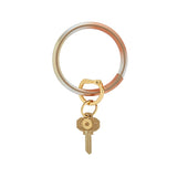 BIG O KEY RING-LEATHER-OMBRE MIXED METAL