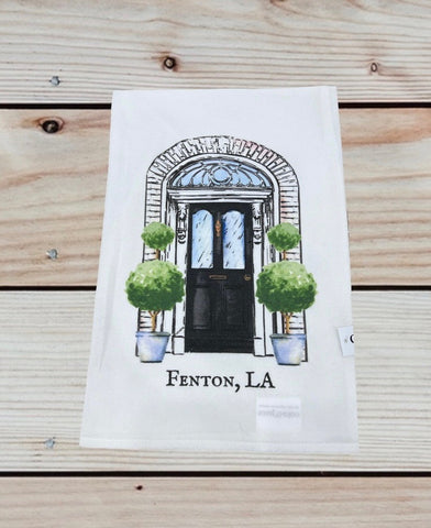 TOWEL-HOMETOWN FRONT DOOR BLACK-FENTON,LA