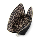 SIGNATURE MAKEUP BAG-SATIN BLACK/LEOPARD