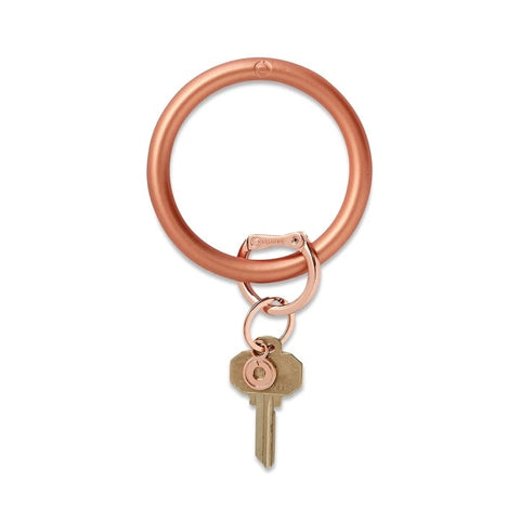 BIG O KEY RING-SILICONE-SOLID ROSE GOLD