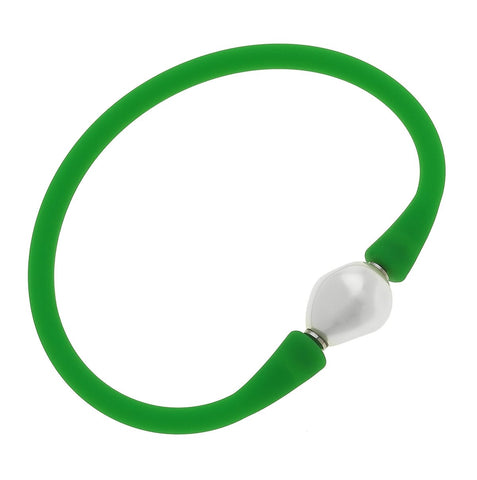 BRACELET-GIGI BAROQUE PEARL SILICONE GREEN