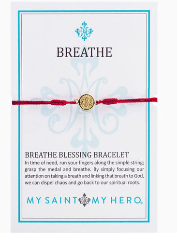 BREATHE- BRACELET - GOLD WITH MERLOT