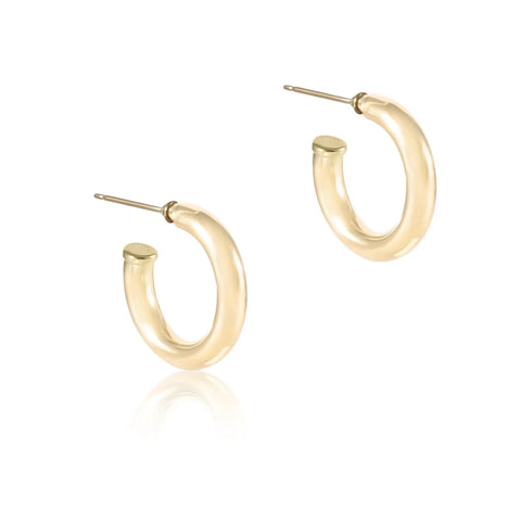 EAR-ROUND GOLD 1"POST HOOP-4MM SMOOTH