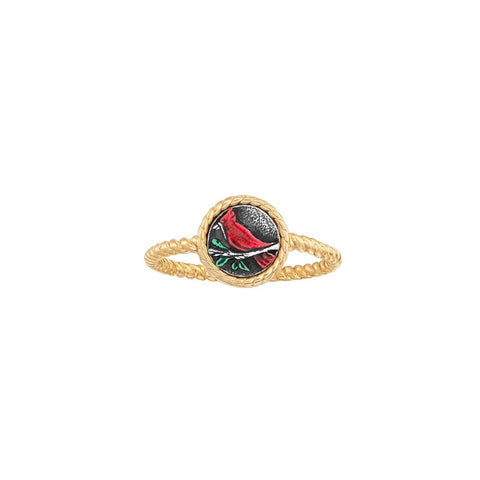RED CARDINAL RINGS GOLD