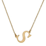NECKLACE-LIVIA INITIAL IN SATIN GOLD 15"ADJUSTABLE