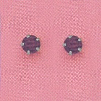 SILVER PRONG JANUARY (RED) EAR PIERCING STUD, 3MM, FOR SENSITIVE EARS. SURGICAL STAINLESS STEEL. NICKEL & ALLERGY FREE.