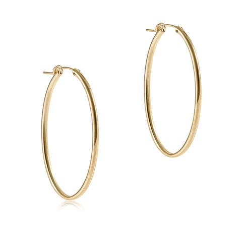 EAR-OVAL GOLD 2"HOOP-SMOOTH