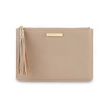 TASSEL POUCH-TAUPE