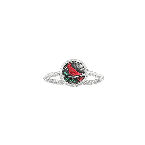 RED CARDINAL RINGS SILVER