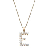 NECKLACE-FALLON PEARL INITIAL IVORY