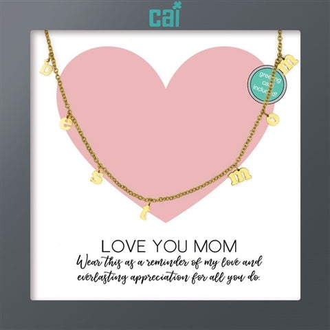NECKLACE-DAINTY/DANGLE GOLD BEST MOM