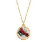 NECKLACE-CARDINAL IN GOLD RED