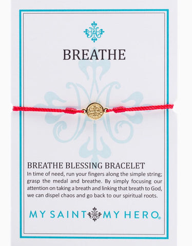 BREATHE- BRACELET - GOLD WITH RED