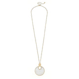 NECKLACE-GENOA PENDANT IN  MOTHER OF PEARL SHELL
