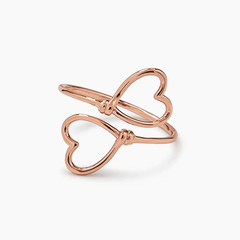 RINGS-HEART WRAP OPEN ROSE GOLD