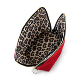 SIGNATURE MAKEUP BAG-CANDY APPLE RED/LEOPARD