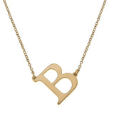 NECKLACE-LIVIA INITIAL IN SATIN GOLD 15"ADJUSTABLE