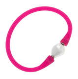 BRACELET-GIGI BAROQUE PEARL SILICONE FUCHSIA