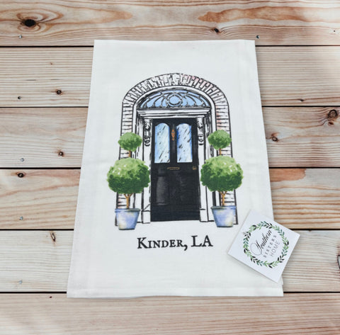 TOWEL-HOMETOWN FRONT DOOR BLACK-KINDER, LA