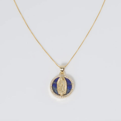 NECKLACE-VIRGIN MARY LAPIS