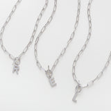 NECKLACE-INITIAL TOGGLE SILVER