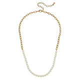 NECKLACE-SAVANNAH IN IVORY PERAL 16"ADJ