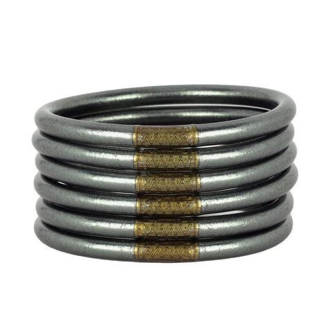 BUDHAGIRL BANGLE-SET OF 6-GRAPHITE