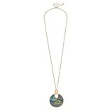 NECKLACE-GENOA PENDANT IN ABALONE MOTHER OF PEARL SHELL