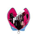 SIGNATURE MAKEUP BAG- ELECTRIC BLUE/PINK