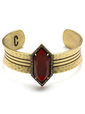 LUNA SPEAR STATEMENT CUFF-RED AGATE,ADJUSTABLE