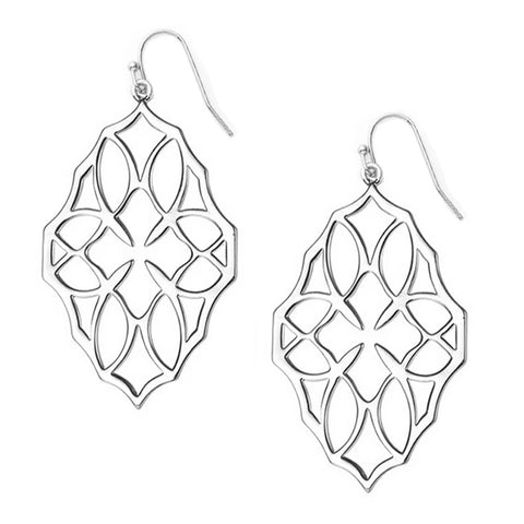 EARRINGS-BELIEVER LARGE DROP SILVER