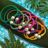 BRACELET-GIGI BAROQUE PEARL SILICONE GREEN