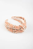 HEADBAND-TWEED KNOTTED-BLUSH