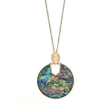 NECKLACE-GENOA PENDANT IN ABALONE MOTHER OF PEARL SHELL