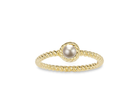RING WHITE CRYSTAL PEARL GOLD