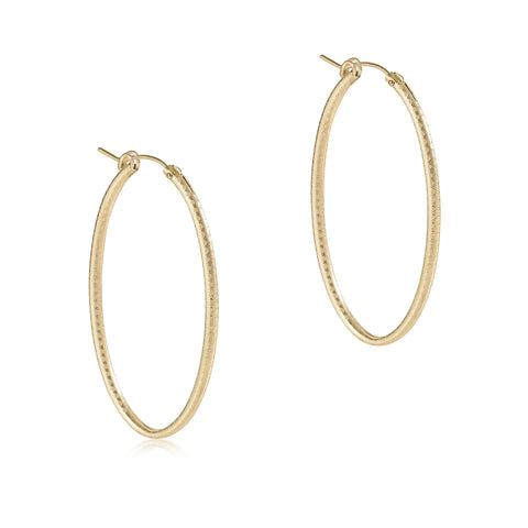 EAR-OVAL GOLD 2" HOOP-TEXTURED