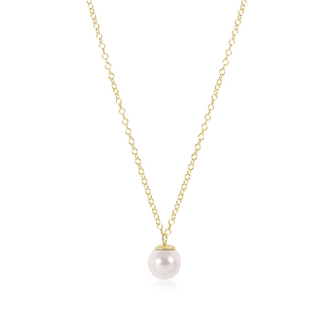 16"NECK GOLD--CLARITY CHARM PEARL